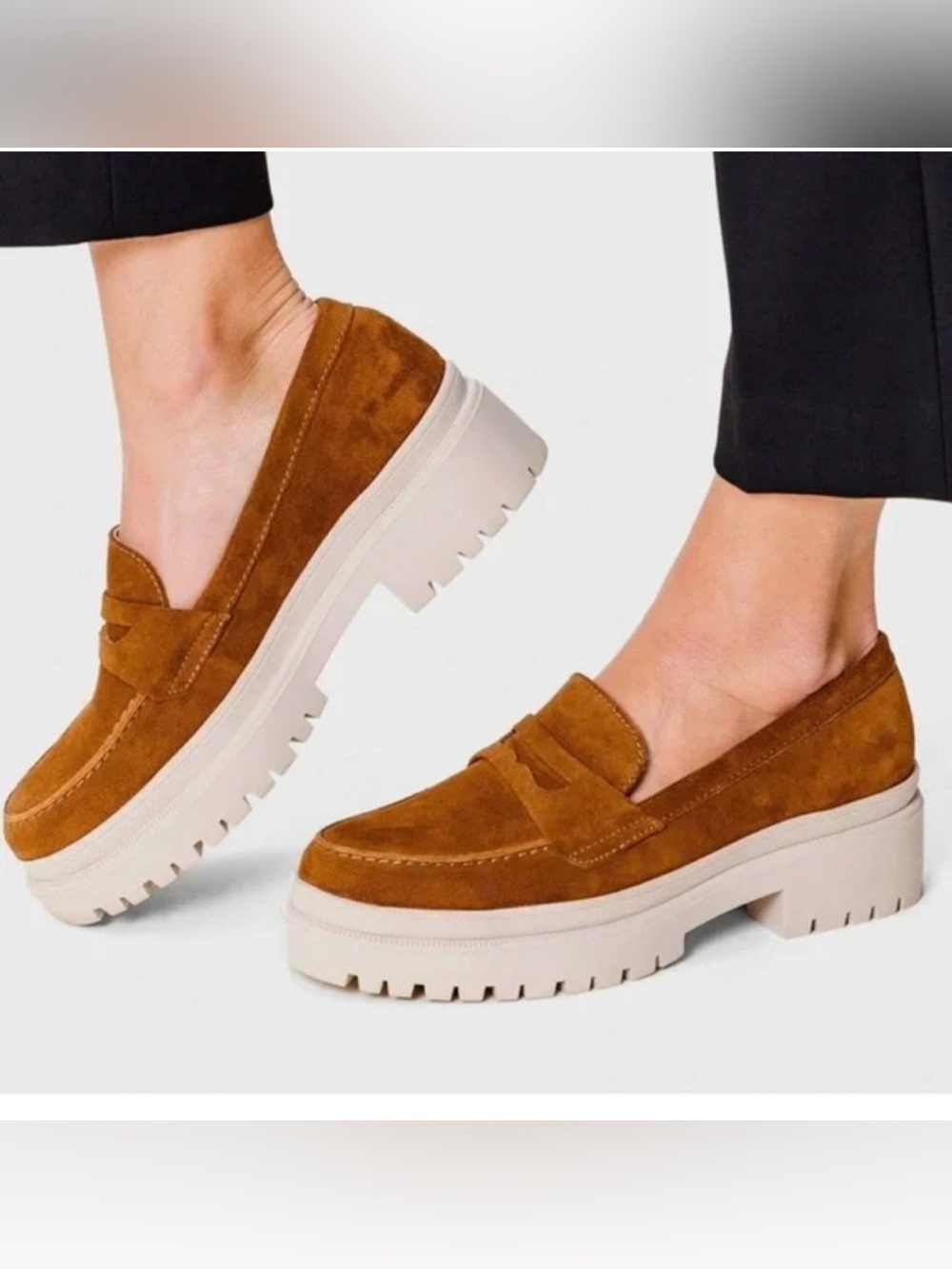 Patina Chunky Suede Loafers